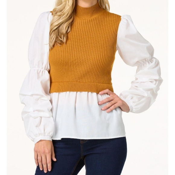 Puff Sleeved Sweater - Picture 1 of 3